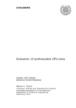 Evaluation of Synthesizable CPU Cores