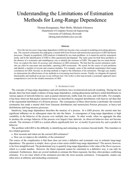 Understanding the Limitations of Estimation Methods for Long-Range Dependence