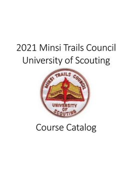 2021 MTC University of Scouting Course Catalog