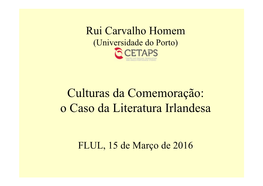 Cultures of Commemoration 2016 Lecture