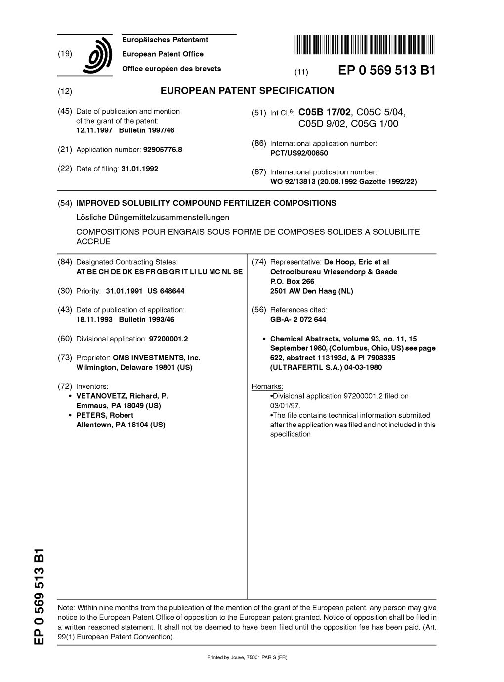 Improved Solubility Compound Fertilizer