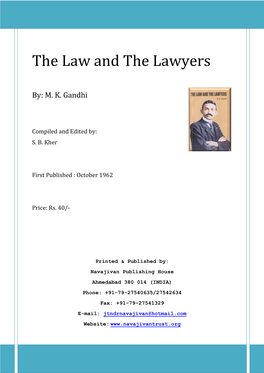 The Law and the Lawyers – M.K.Gandhi