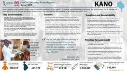 MNCH2 Monthly Flash Report January 2019 KANO Kano Is Located in North-Western Nigeria