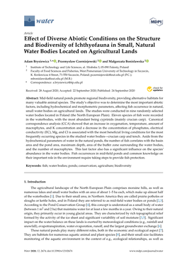 Effect of Diverse Abiotic Conditions on the Structure and Biodiversity Of