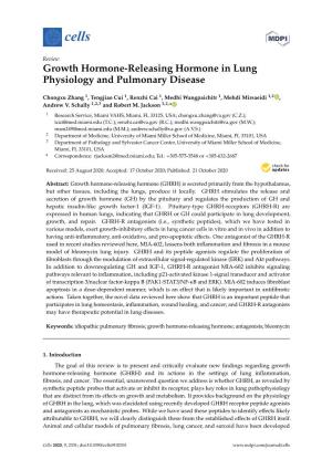 Growth Hormone-Releasing Hormone in Lung Physiology and Pulmonary Disease