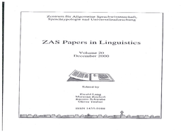 ZAS . Papers in Linguistics
