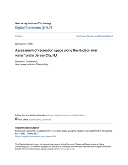 Assessment of Recreation Space Along the Hudson River Waterfront in Jersey City, NJ