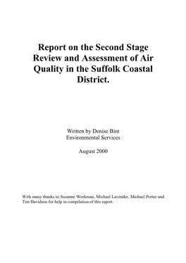 2000 Report on the Second Stage Review And