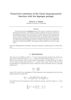 Numerical Evaluation of the Gauss Hypergeometric Function with the Hypergeo Package