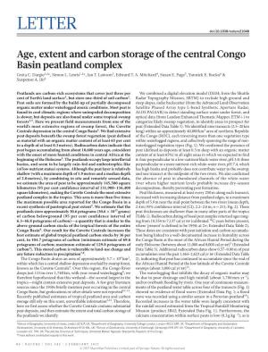 Age, Extent and Carbon Storage of the Central Congo Basin Peatland Complex Greta C