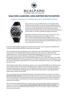 Scalfaro Launches John Surtees Watch Edition