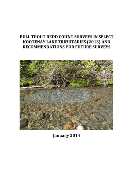Kootenay Lake Bull Trout Monitoring