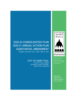 Consolidated Plan 2020-24 Annual Action Plan 2020-21 Substantial Amendment