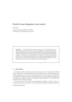 Particle Beam Diagnostics and Control
