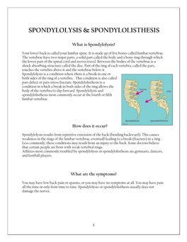 Spondylolysis & Spondylolisthesis
