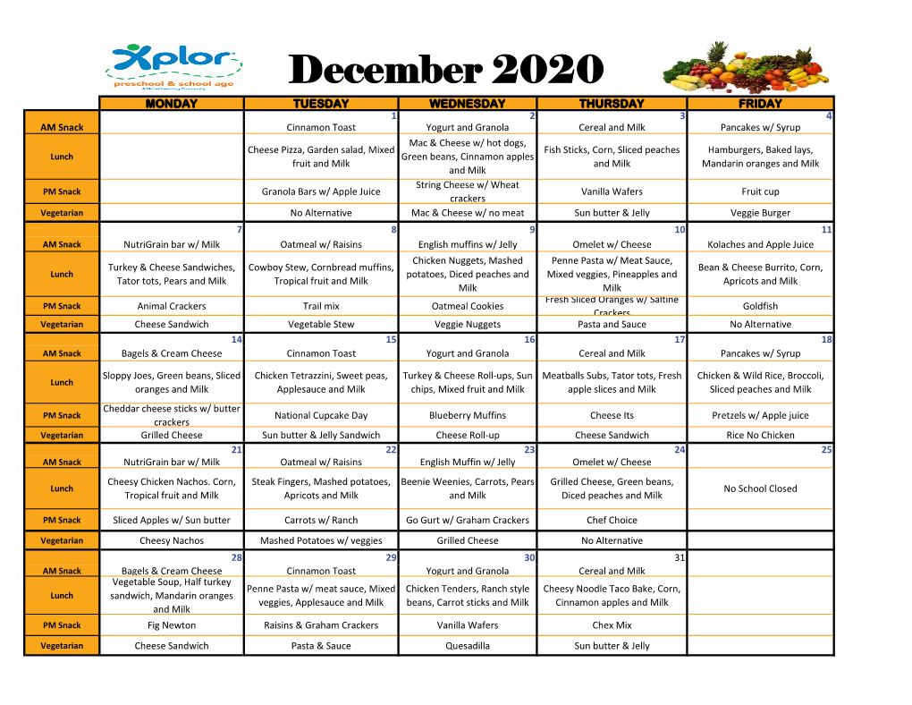 December Menu.Xlsx