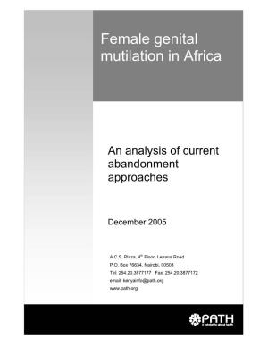 Female Genital Mutilation in Africa: an Analysis of Current Abandonment Approaches