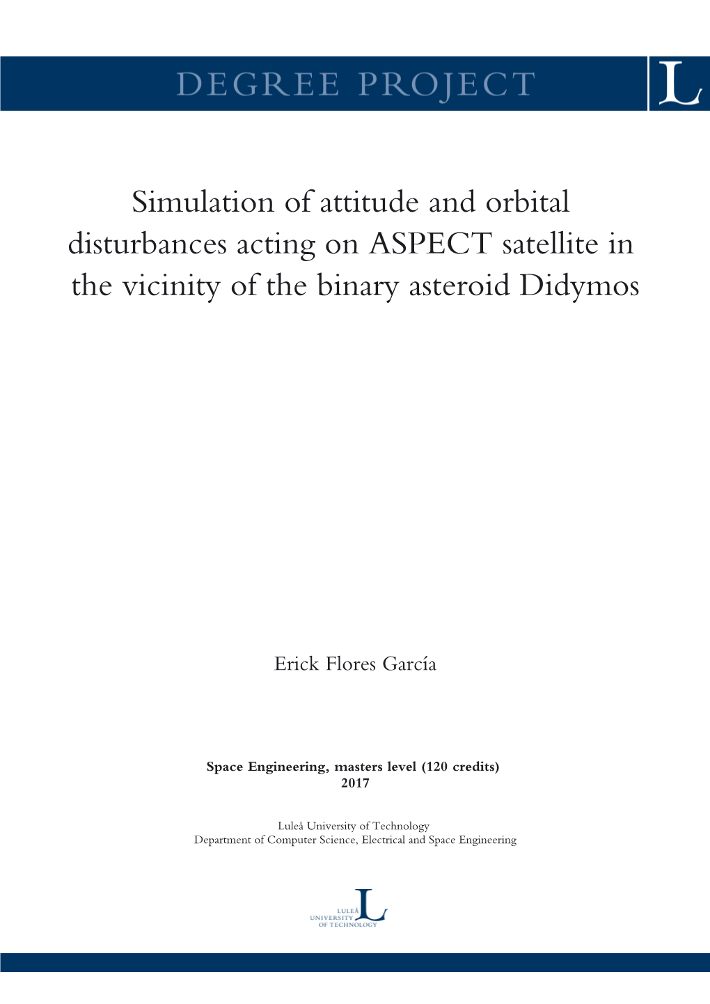 Simulation of Attitude and Orbital Disturbances Acting on ASPECT Satellite in the Vicinity of the Binary Asteroid Didymos