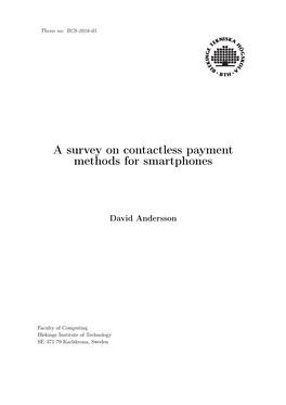 A Survey on Contactless Payment Methods for Smartphones