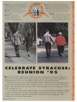 Orange Peal PAGE 77 This Year's Reunion Commemorates the PAGE 85 Order Your 1995 Football Tickets, Celebrate University's 125Th Annivers;Uy
