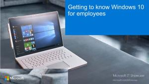 Getting to Know Windows 10 for Employees