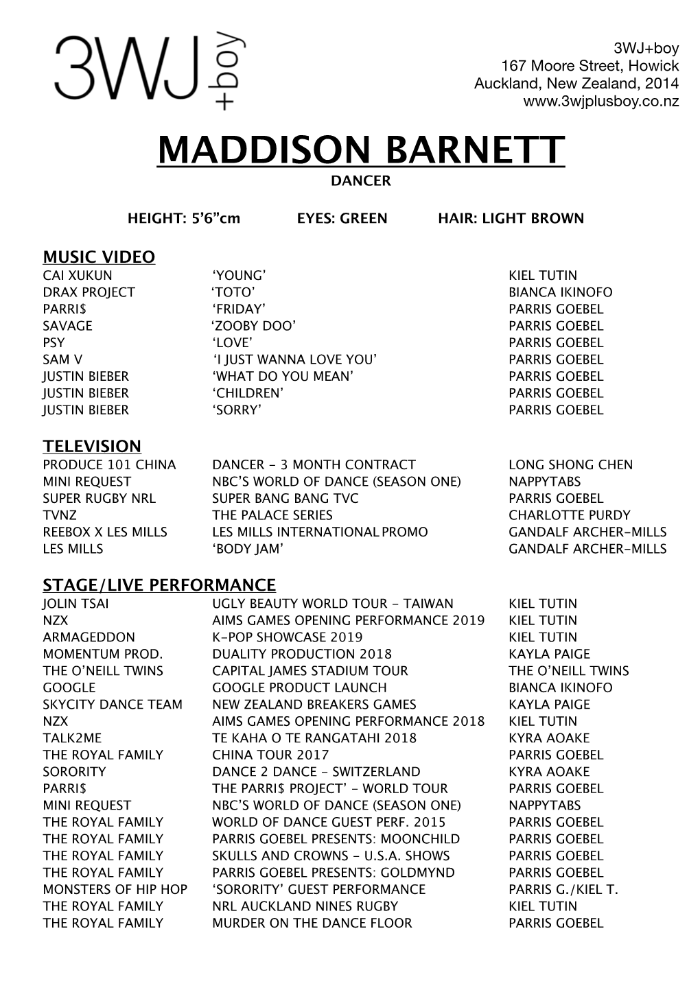 Maddison Barnett Dancer