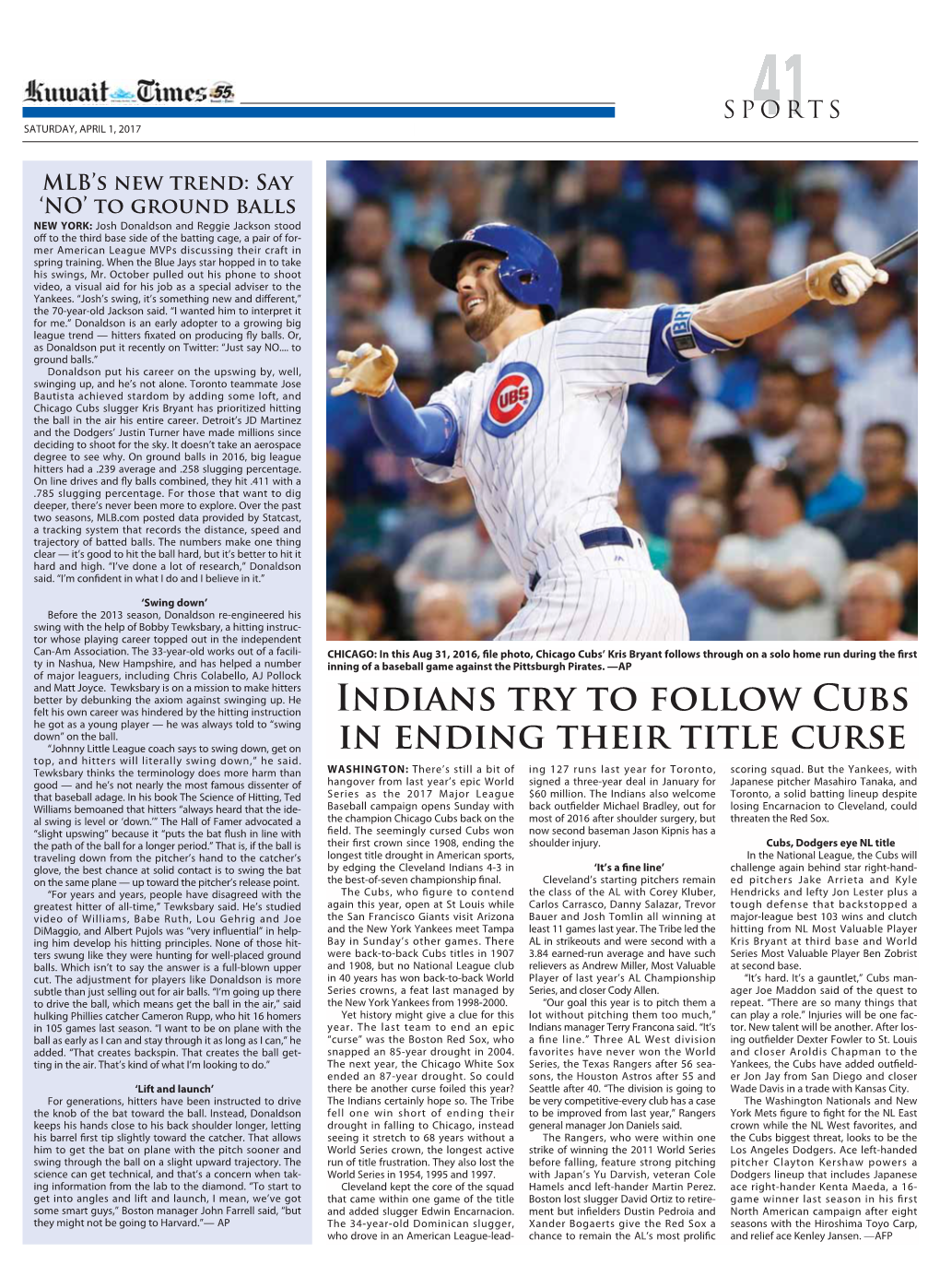 Indians Try to Follow Cubs in Ending Their Title Curse
