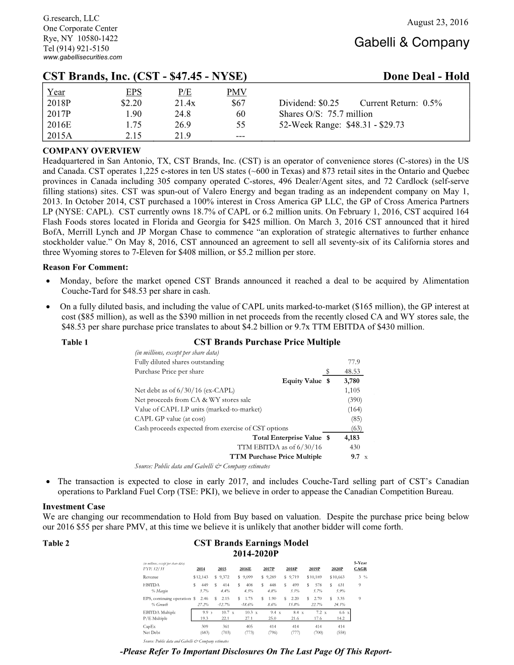 CST Brands, Inc. (CST