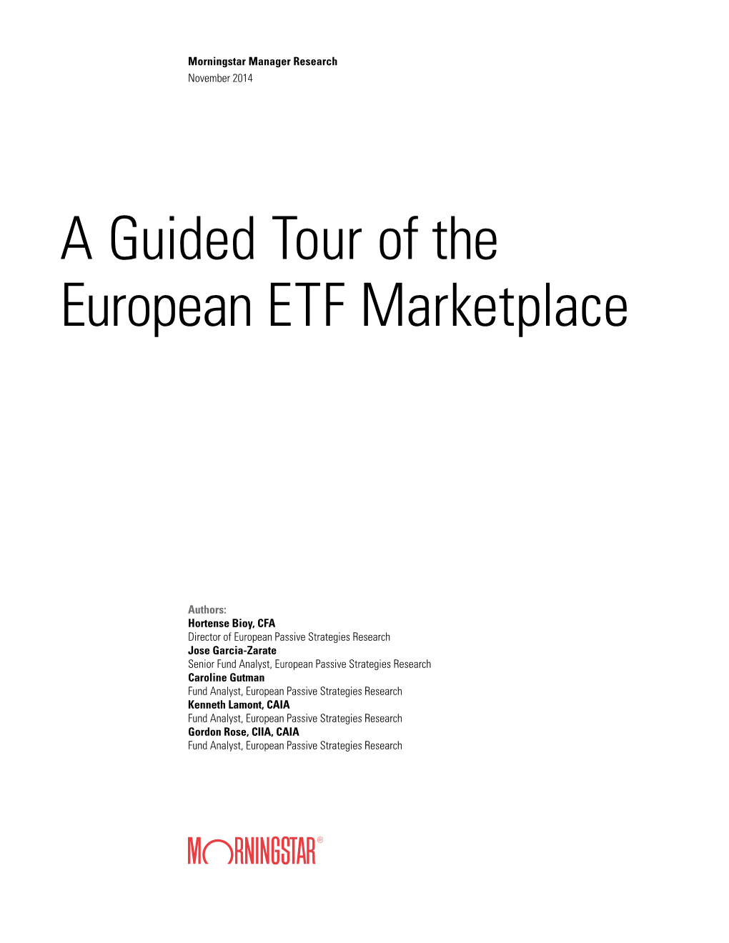 A Guided Tour of the European ETF Marketplace