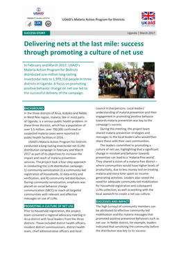 Delivering Nets at the Last Mile: Success Through Promoting a Culture of Net Use
