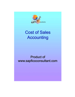 Cost of Sales Accounting for Preparation