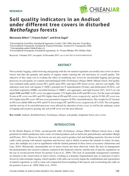 Soil Quality Indicators in an Andisol Under Different Tree Covers in Disturbed Nothofagus Forests