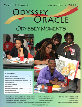 Year 15, Issue 4, November 8, 2017: Odyssey Moments