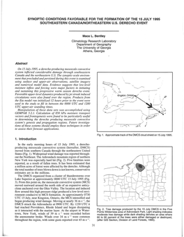 Synoptic Conditions Favorable for the Formation of the 15 July 1995 Southeastern Canada/Northeastern U.S