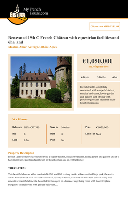 6 Bedroom Chateau for Sale – Moulins