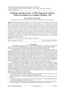 Challenges and Opportunity of UML Diagram for Software Project Development As a Complete Modeling Tool