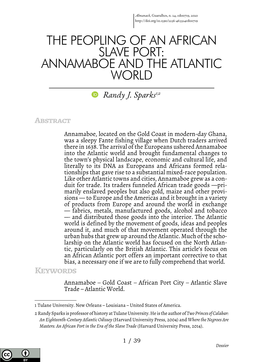 The Peopling of an African Slave Port: Annamaboe and the Atlantic World