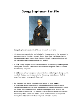 George Stephenson Fact File