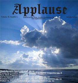 Meet the New Applause Staff Pg. 4 Poems by Creative Writers Published in Rattle Magazine Pg
