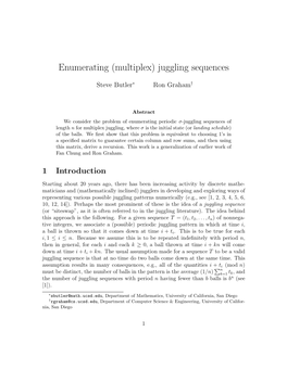 (Multiplex) Juggling Sequences