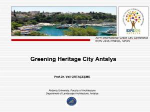 Veli Ortaçeşme Greencityconference Antalya Turkey Presentation