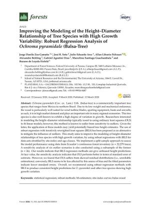 Robust Regression Analysis of Ochroma Pyramidale (Balsa-Tree)