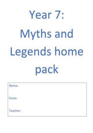 Year 7: Myths and Legends Home Pack