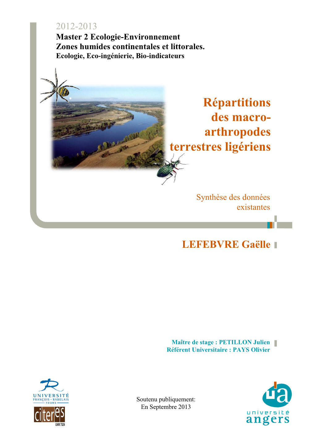 Rapport Stage Répartition Macro-Arthropodes