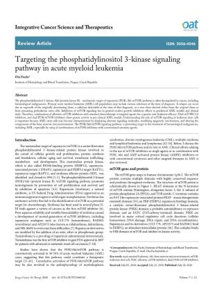 Targeting the Phosphatidylinositol 3-Kinase Signaling Pathway in Acute