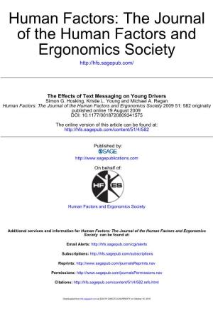 Ergonomics Society of the Human Factors and Human Factors