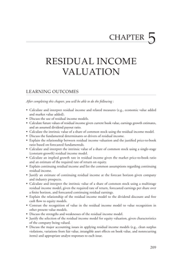 Residual Income Valuation