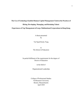 The Use of Technology-Enabled Human Capital Management Tools in the Practices Of