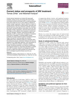 Current Status and Prospects of HIV Treatment