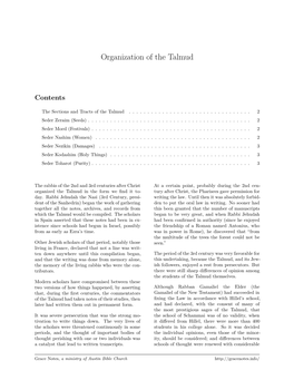 Organization of the Talmud